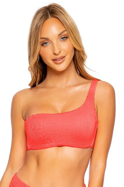 Luli Fama Pura Curiosidad One Shoulder Lace Back Top